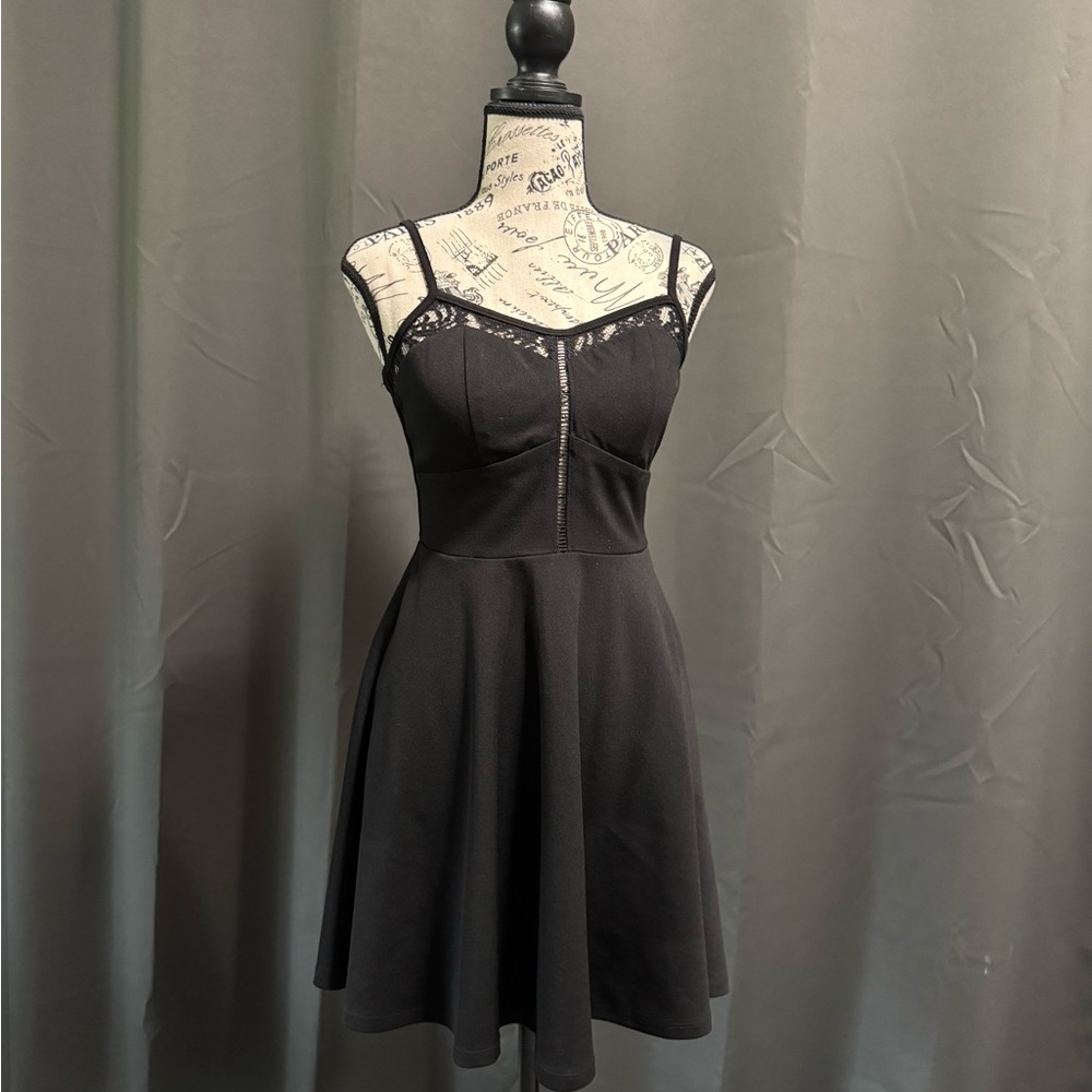 Black Lace Trim Dress